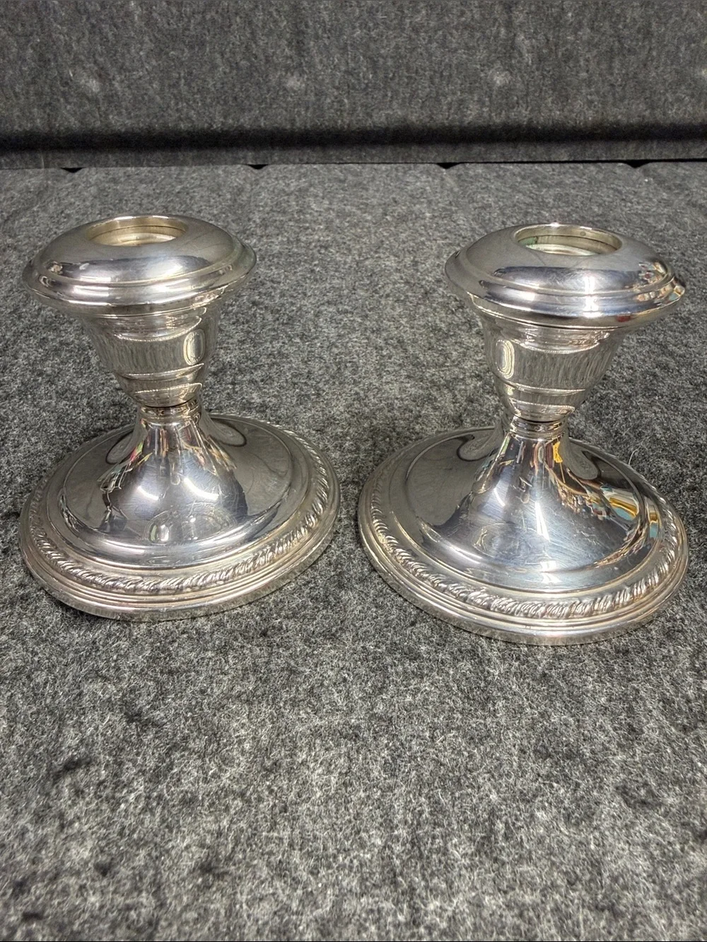La Pierre Sterling Vintage Pair of Silver Decorative Candle Holders